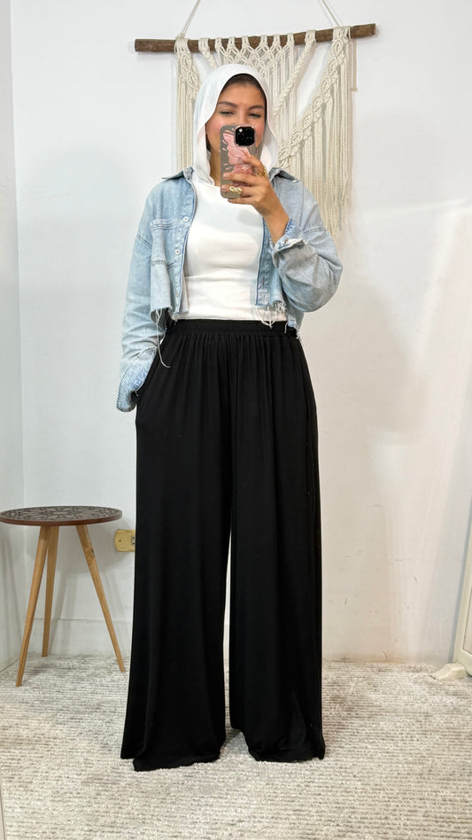Soft Wide Leg-Black